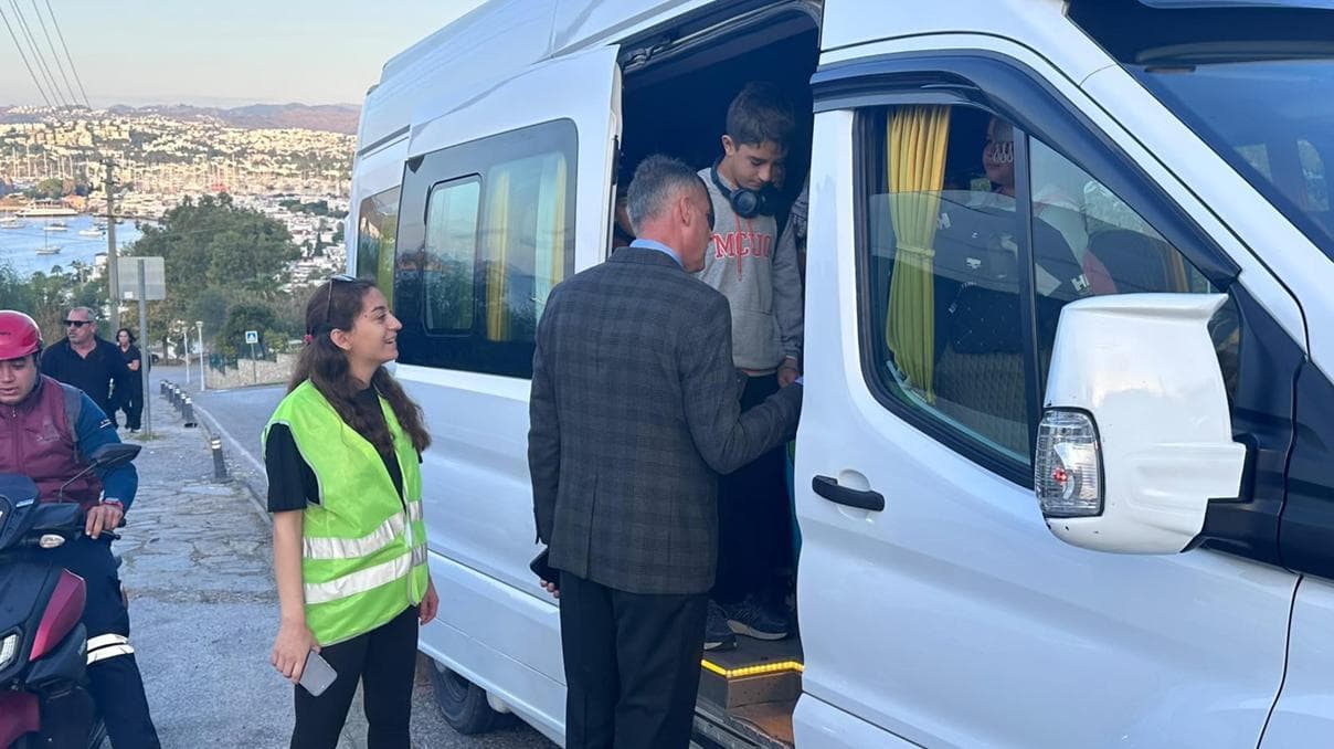 Bodrum’da okul servis araçlarına denetim yapıldı