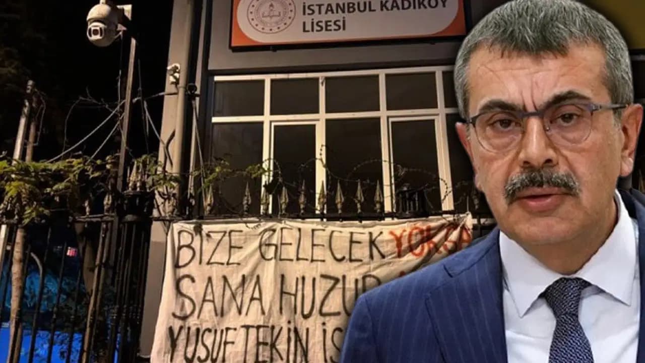 İstanbul'da Yusuf Tekin'i protesto eden TİP'li 2 öğrenciye 'pankart' gözaltısı