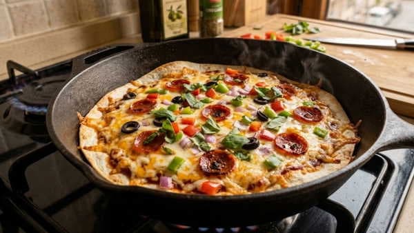 Hamur açma derdine son: Tavada 10 dakikada çıtır tortilla pizza tarifi...