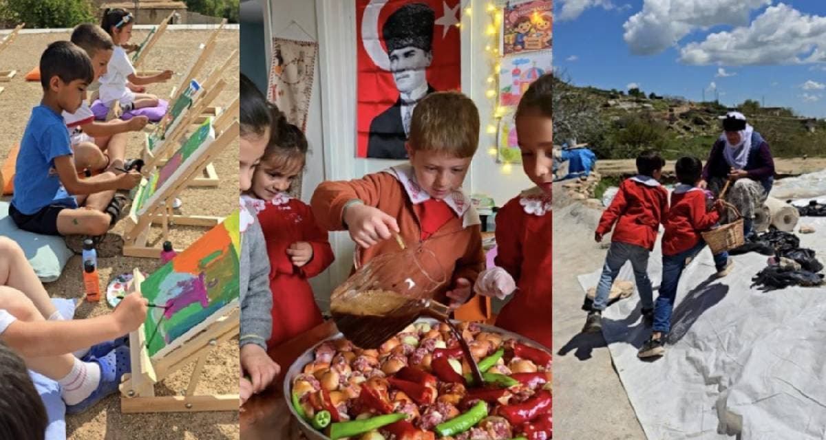 Diyarbakır'da rüya gibi köy okulu: Miniklerin doğa temelli sınıfı ilham veriyor