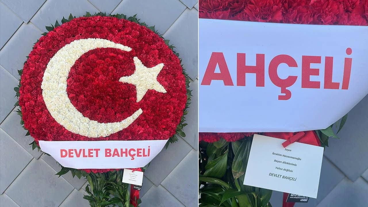 Devlet Bahçeli, İbrahim Hacıosmanoğlu'na çelenk göndererek destek verdi: Yalnız değilsin