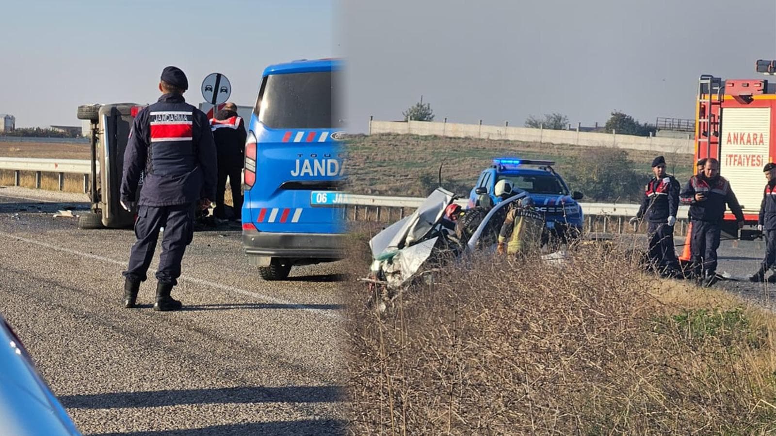 Ankara'da korkunç kaza! Kafa kafaya çarpıştılar: 3 ölü